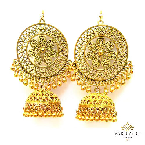 Gold Plated Handmade Traditional Bridal Jhumki