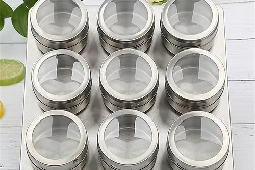 9 Pcs Magnetic Spice Rack