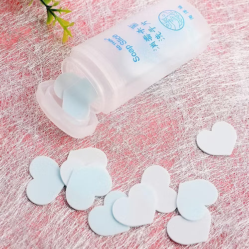50 Pcs Paper Soap with Container (Random Shapes)