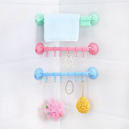 Double Suction Adjustable Hook Rack (Random Color)