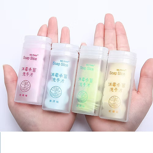 50 Pcs Paper Soap with Container (Random Shapes)