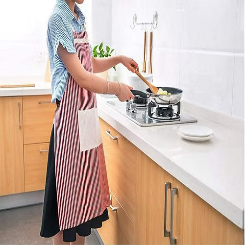 Stripe Canvas Apron (Random Color)