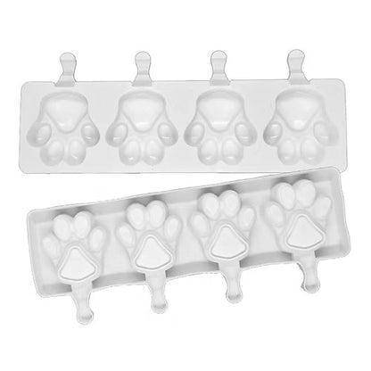 4 Cavity Cat & Bear Paw Shape Popsicle Mould