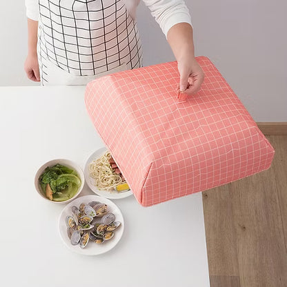 2 Pcs Insulated Food Cover 1 Big 1 Small (Random Print)