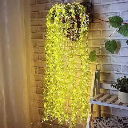 Artificial Leaf Curtain LED String Light, 200 LEDs, 8 Modes,10x3Feet Adjustable