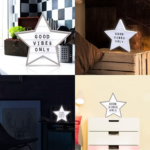 Star Shaped Cinematic Light Box With Letters and Symbols