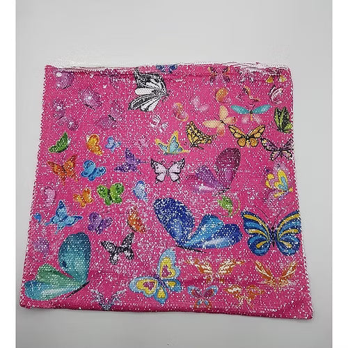 Pink Butterfly Print Colour Changing Pillow Cover