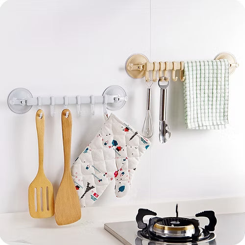 Double Suction Adjustable Hook Rack (Random Color)