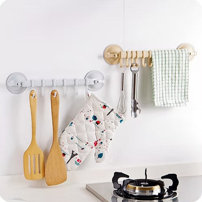 Double Suction Adjustable Hook Rack (Random Color)