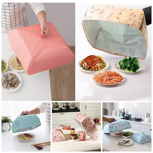 2 Pcs Insulated Food Cover 1 Big 1 Small (Random Print)