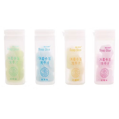 50 Pcs Paper Soap with Container (Random Shapes)
