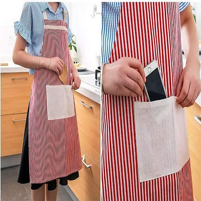 Stripe Canvas Apron (Random Color)
