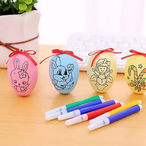 Eggshell Hand Painting (1 Plastic Egg Shell & 4 Sketch Pen)