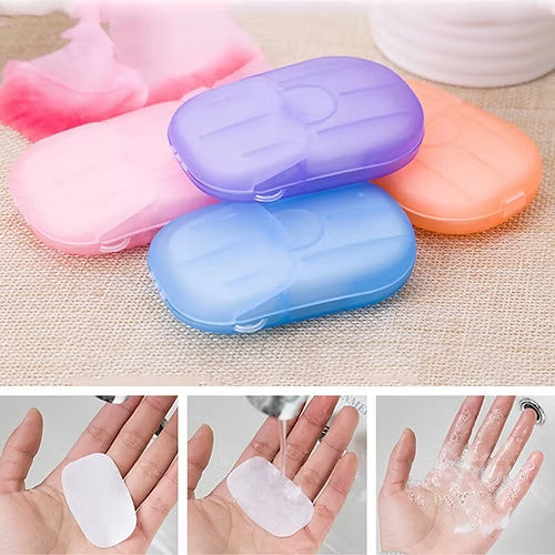 5 Pcs Portable Easy Carry Travel Soap Sheet Paper Dissolvable