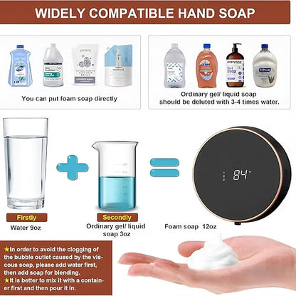 Automatic Hand Washer & Foam Dispenser for Bathroom - Wall Mounted Smart Recharg