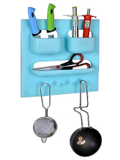 4 in 1 Multi Purpose Wall Mount Storage Rack (Random Colors)
