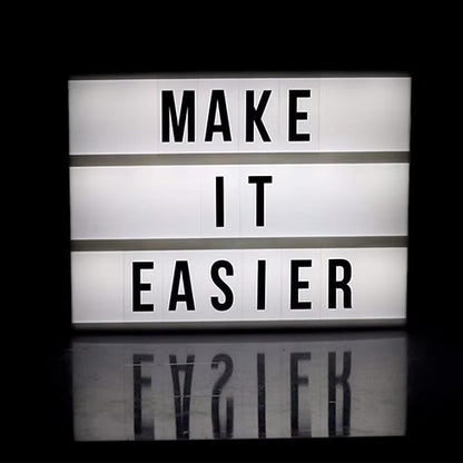 A4 LED Cinematic Light Box With Letters and Symbols