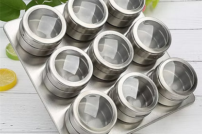 9 Pcs Magnetic Spice Rack