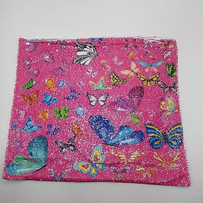 Pink Butterfly Print Colour Changing Pillow Cover
