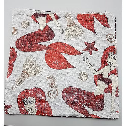 Mermaid Print Colour Changing Pillow Cover