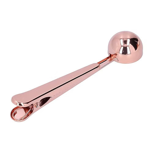Rose Golden Spoon cum Food Packet Sealing Clip