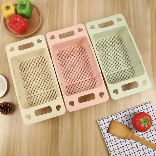 Retractable Vegetable Fruit Washing Drainer Basket (Random)