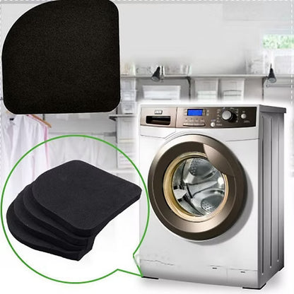 4 Pcs Black Square Washing Machine Anti Vibration Refrigerator Mute Mat Pad