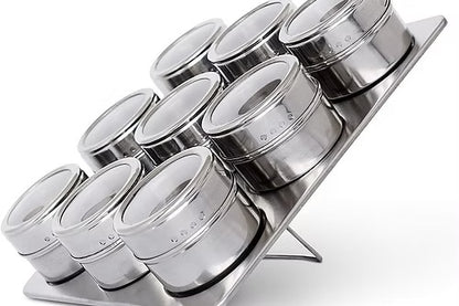 9 Pcs Magnetic Spice Rack