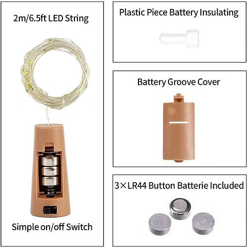 20 Led Bottle Decorating Light (Pack Of 5)