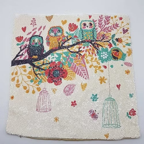 Bird Print Colour Changing Pillow Cover