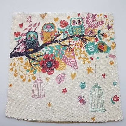 Bird Print Colour Changing Pillow Cover