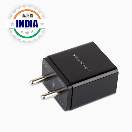 ZEBRONICS 18W Charger 1 M Type C Cable(Black)