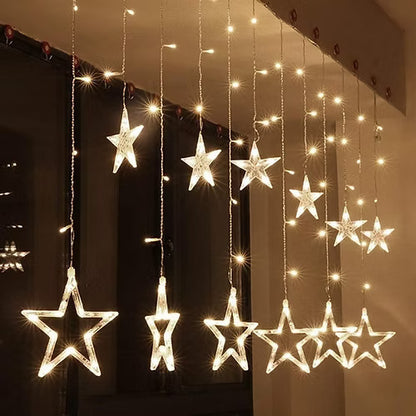 6 Big 6 Small Star LED String Light (Warm White)