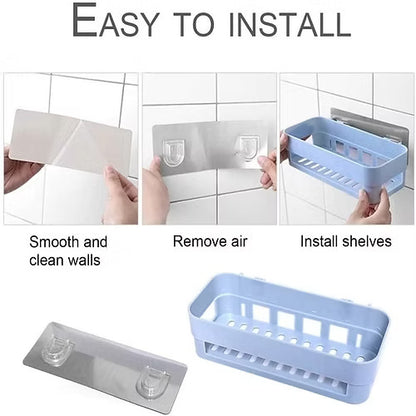 2 Pcs Kitchen Shelf Storage Rack With Sticker (Random)