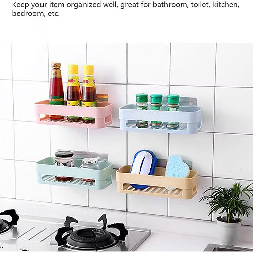 2 Pcs Kitchen Shelf Storage Rack With Sticker (Random)