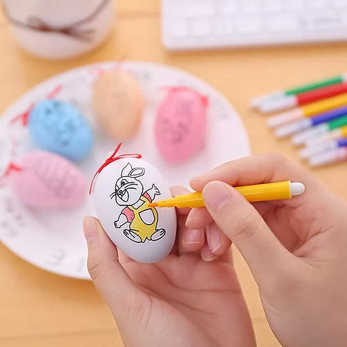 Eggshell Hand Painting (1 Plastic Egg Shell & 4 Sketch Pen)