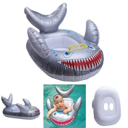 Shark Shape Kids Swimming Ring Seat Boat