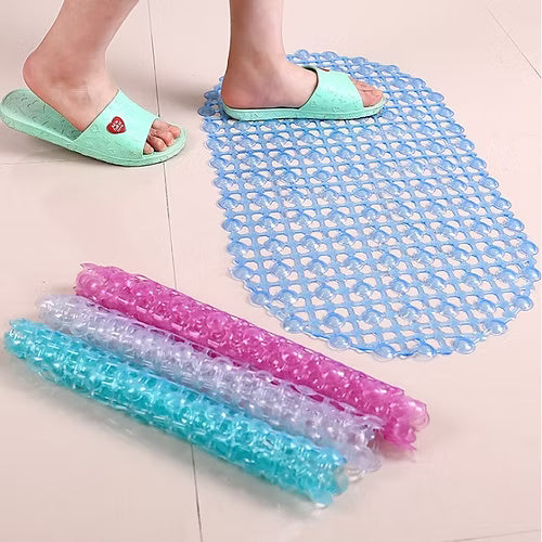 Silicone PVC Rubber Suction Shower Mat (Random Color)