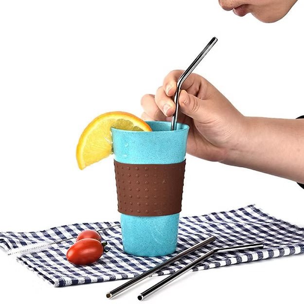 3Pcs Stainless Steel Straws