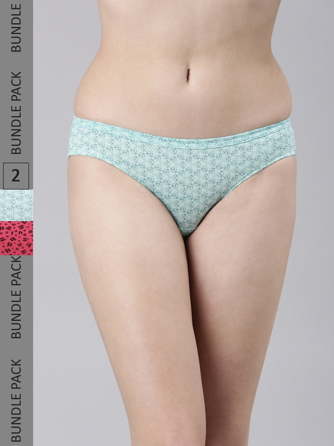 Suburbans LOW-RISE INNER ELASTIC PRINTED BIKINI (PACK OF 2)