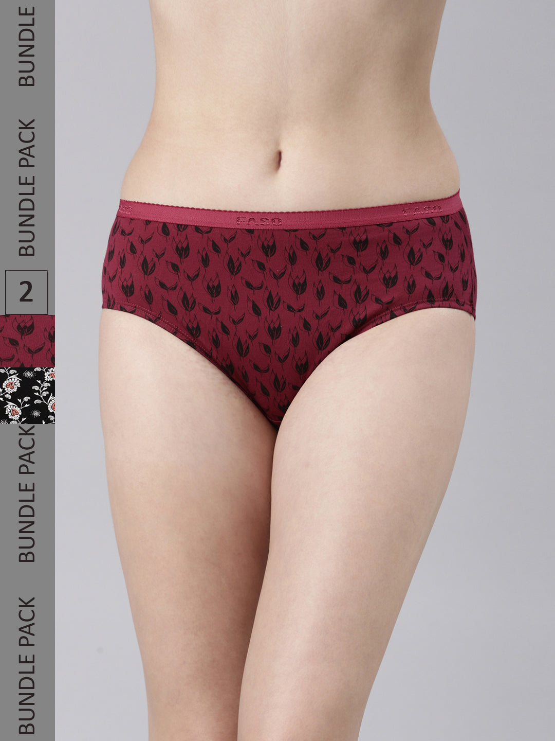 Suburbans OUTER ELSTIC PRINTED HIPSTER (PACK OF 2)