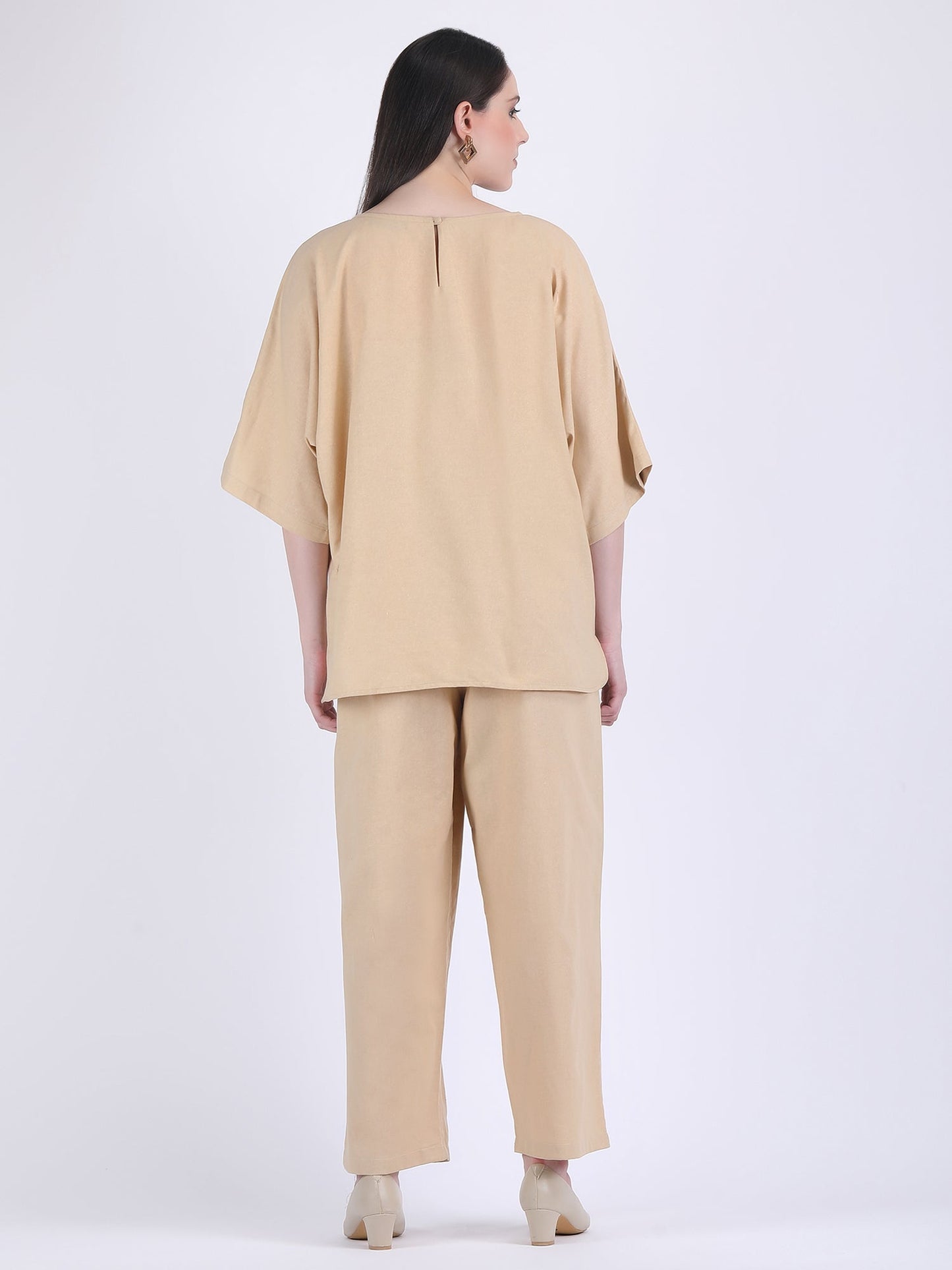 COTTON FLEX COMFORT WEAR COORD SET LIGHT FAWN