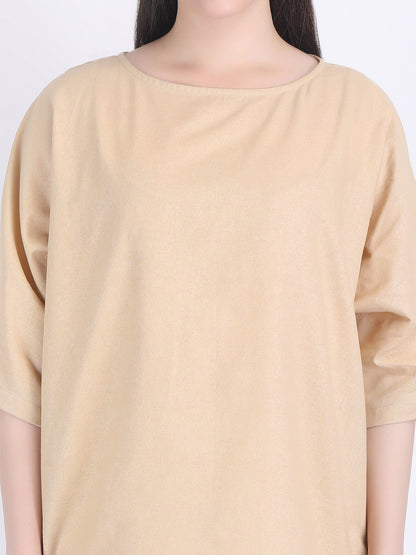 COTTON FLEX COMFORT WEAR COORD SET LIGHT FAWN