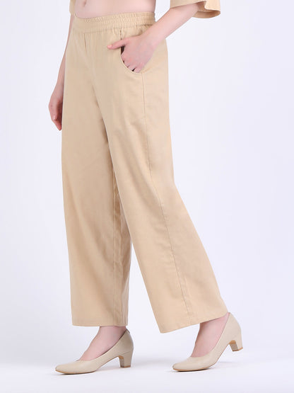 COTTON FLEX COMFORT WEAR COORD SET LIGHT FAWN