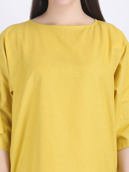 COTTON FLEX COMFORT WEAR COORD SET LEMON CURRY