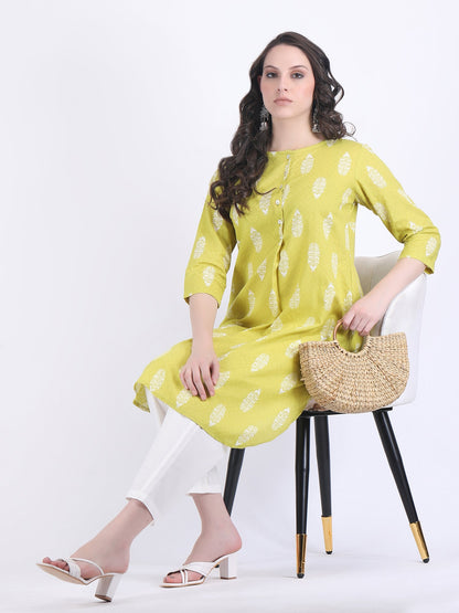 COTTON SELF WOVEN CHOGA KURTA SET APPLE GREEN