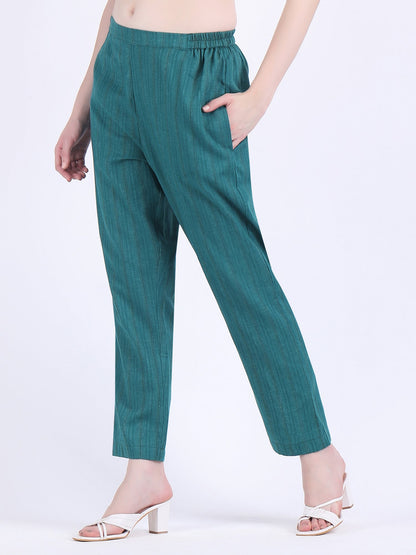 COTTON FLEX SELF STRIPED COORD SET ALPINE GREEN