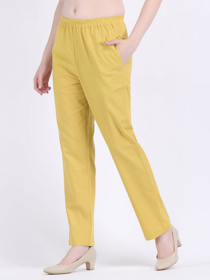 COTTON FLEX COMFORT WEAR KURTA SET LEMON CURRY