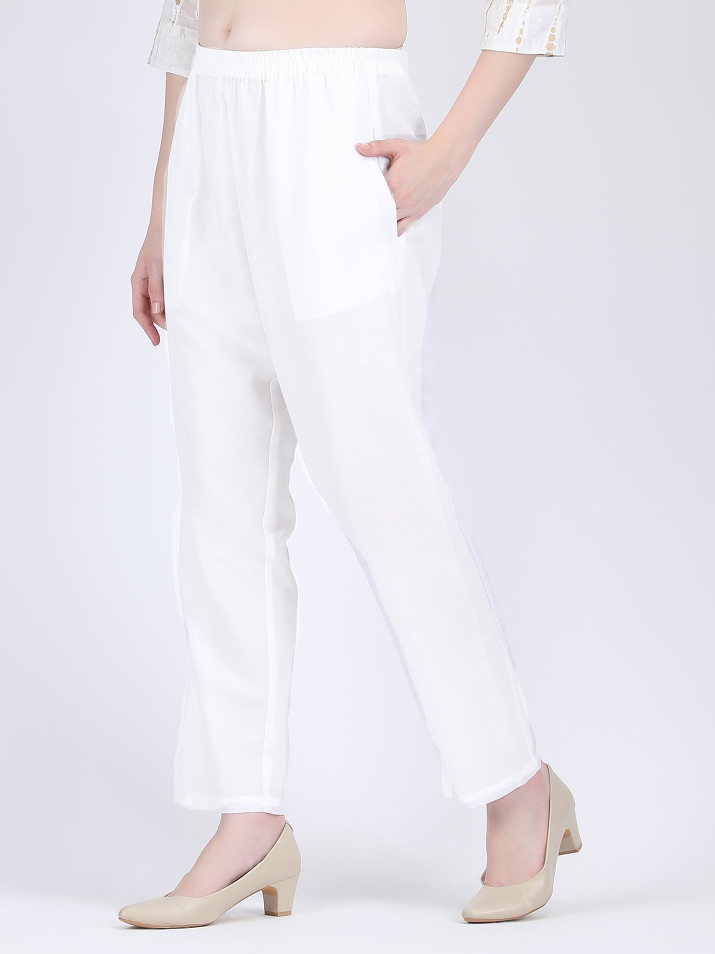 COTTON A LINE TUNIC CUM SHORT DRESS WITH WHITE AND GOLD PATTERN