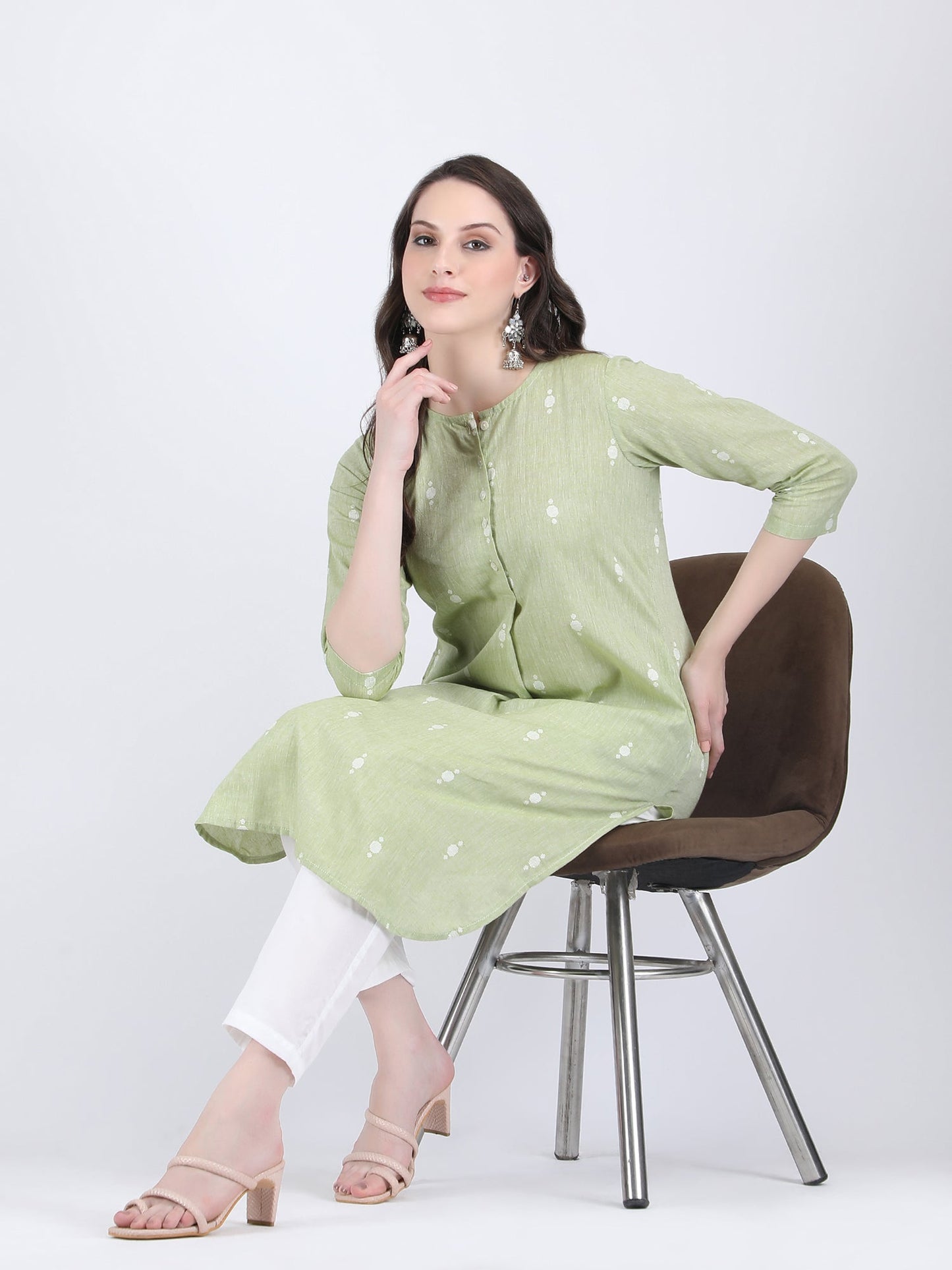 JAMDANI COTTON SELF WOVEN CHOGA KURTA SET